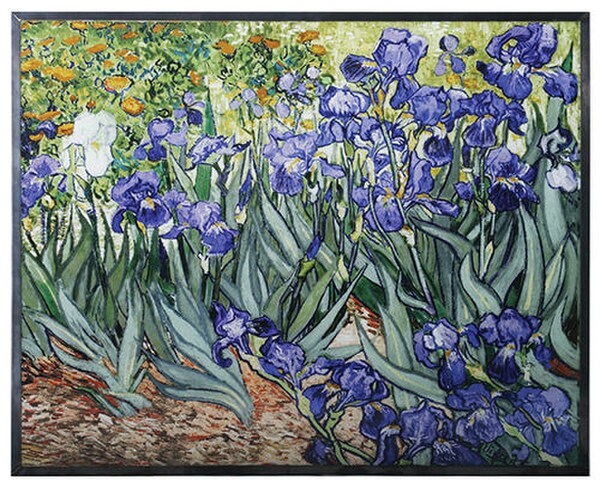 Irises Art Glass Hanging by Van Gogh Sculpture Reproduction